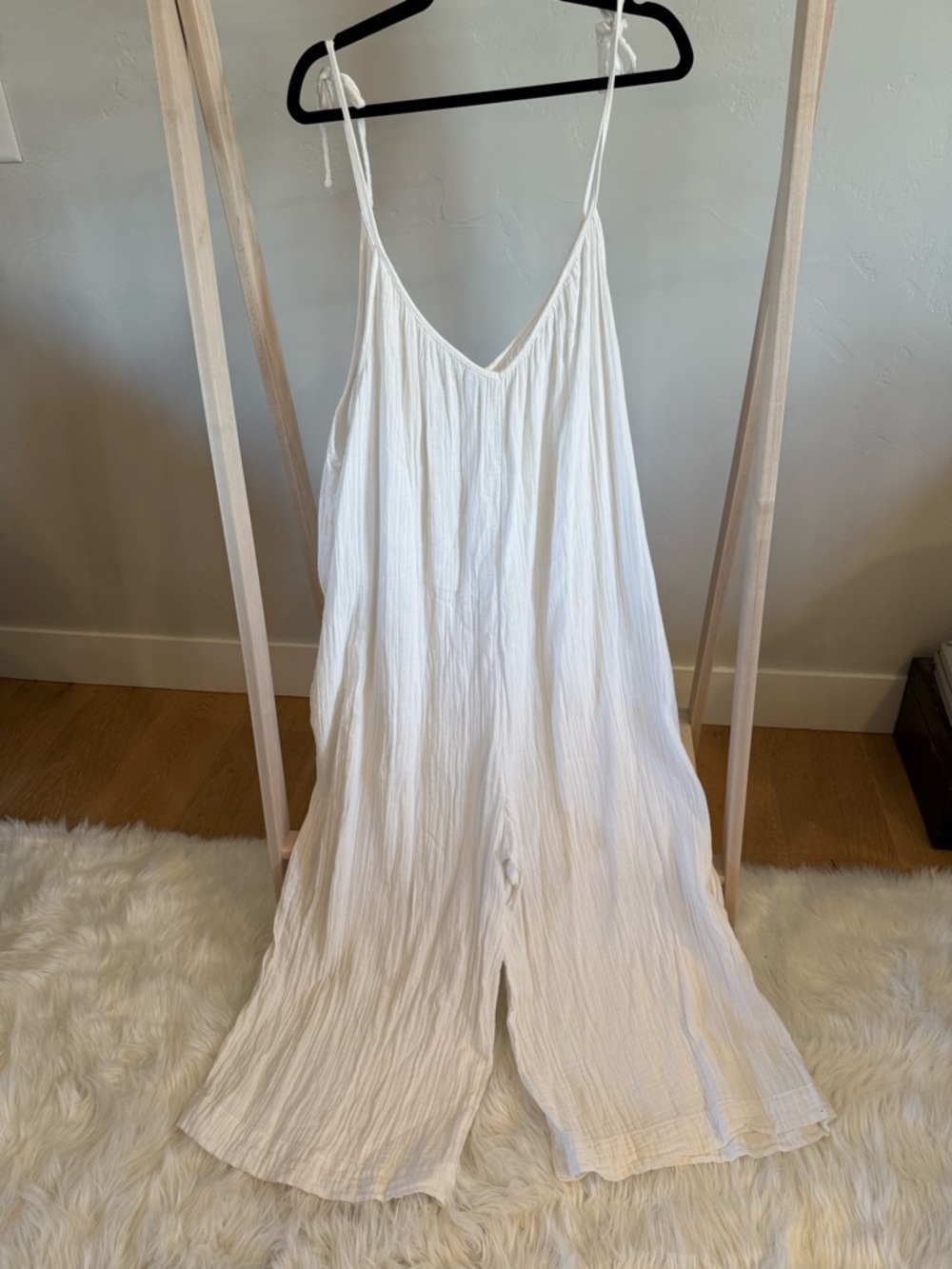 Old Navy Gauze White Adjustable Strap Jumper